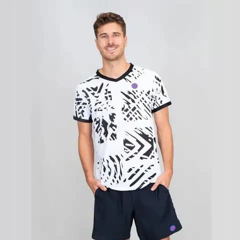 Bidi badu koszulka sportowa tenisowa męska Melbourne - czarno/biała XXL