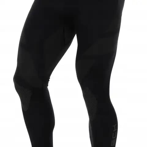 Legginsy męskie termoaktywne DRY BRUBECK bezszwowe czarny/grafit rozmiar M