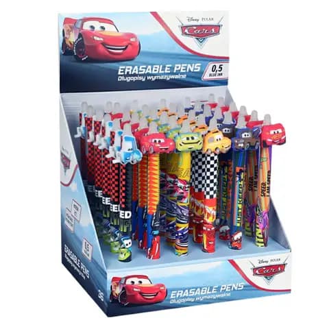 Długopis wymazywalny CoolPack niebieski tusz zestaw 36 sztuk Disney Cars