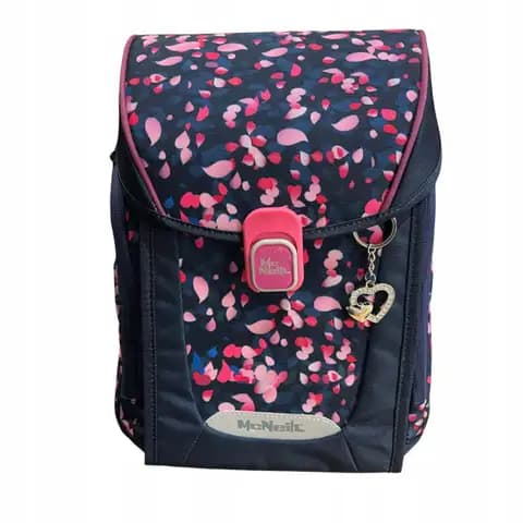 Plecak szkolny CoolPack duży tornister McNeil granatowy z różowymi listkami