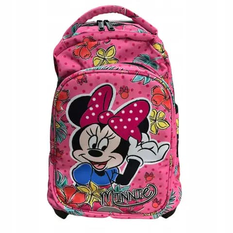 Plecak szkolny CoolPack różowy z Myszką Mini na kółkach + wysuwana rączka