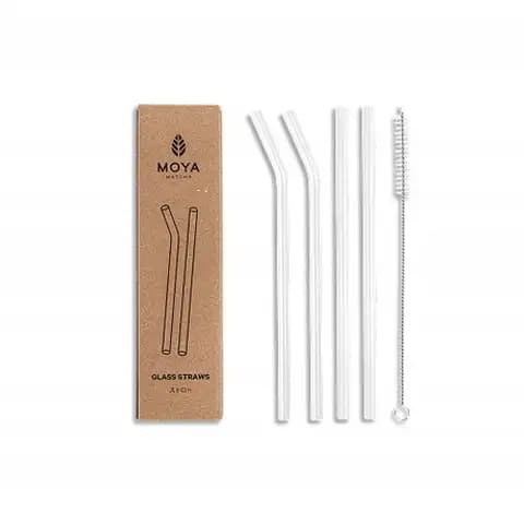 MOYA MATCHA Szklane słomki do matchy 4szt + czyścik
