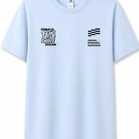 Błękitna koszulka z krótkim rękawem unisex FUN AND DRIVE auto rozmiar XL