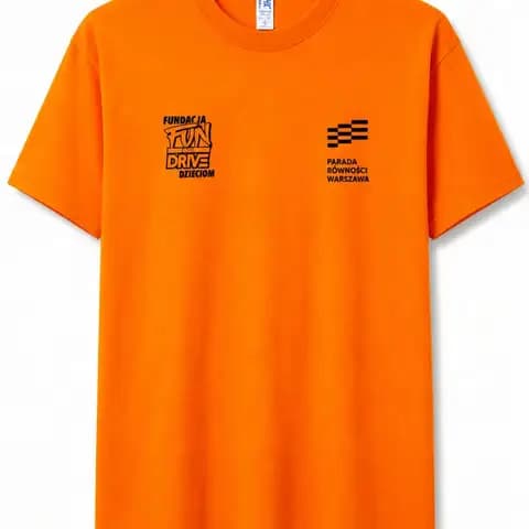 Pomarańczowa koszulka z krótkim rękawem unisex FUN AND DRIVE rozmiar L