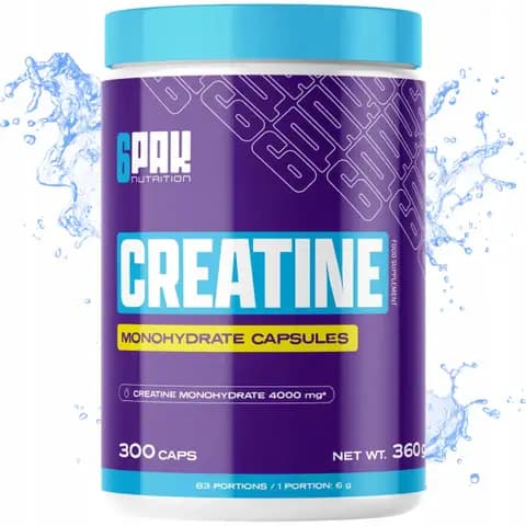 Kreatyna Creatine TREC 6PAK Nutrition monohydrat 300 kapsułek naturalna