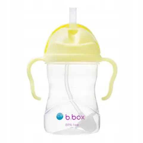 B.box Bidon ze słomką obciążoną dla dzieci Bananowy 240 ml 6m+ żółty