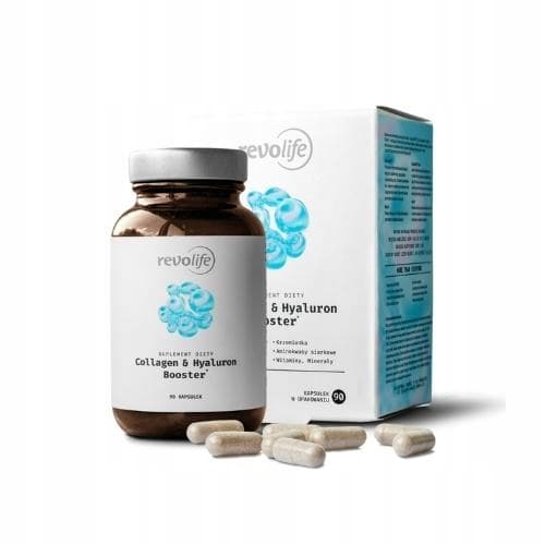 Revolife Collagen Hyaluron Booster 90 kaps Kolagen Kwas Hialuronowy Skóra