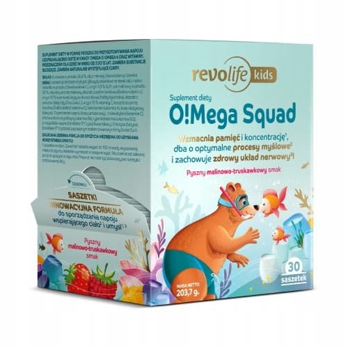 Revolife O!Mega Squad Omega 3 6 DHA EPA dla dzieci na odporność 30 saszetek