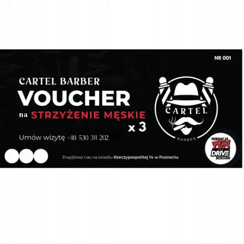 Voucher na usługę strzyżenie męskie Cartel Barber - Poznań