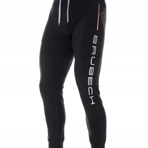 Męskie spodnie dresowe BRUBECK FUSION sportowe treningowe czarne rozmiar M