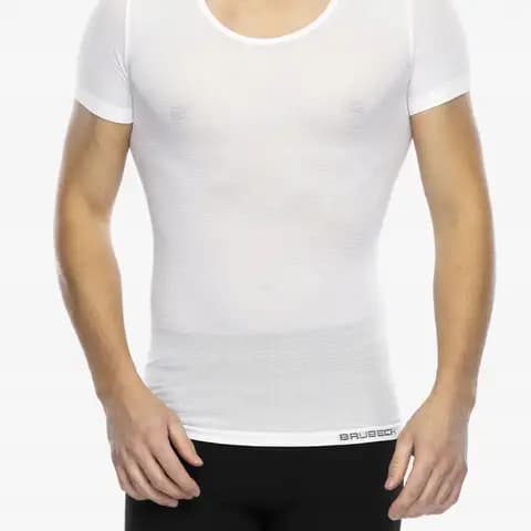 Sportowa koszulka z krótkim rękawem unisex Base Layer BRUBECK biały r. L