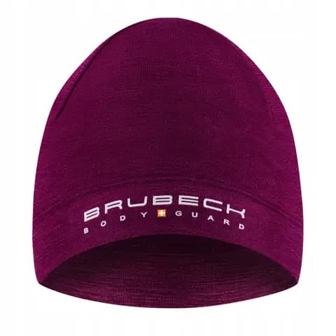 Czapka wełniana dwuwarstwowa unisex EXTREME WOOL BRUBECK śliwkowy S/M