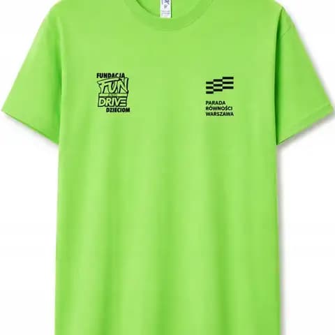 Zielona koszulka z krótkim rękawem unisex FUN AND DRIVE auto rozmiar XL