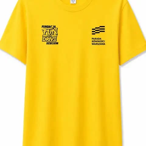 Żółta koszulka z krótkim rękawem unisex FUN AND DRIVE auto rozmiar L