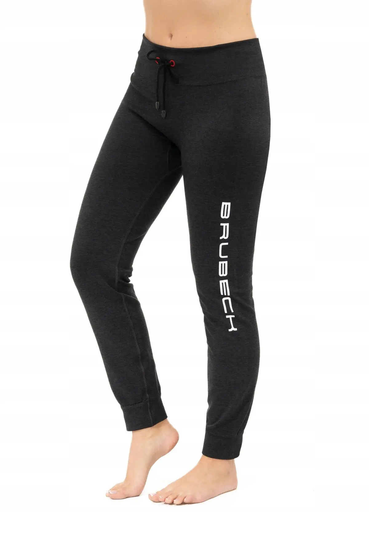 Damskie spodnie dresowe BRUBECK FUSION sportowe treningowe czarne - zdjęcie 5