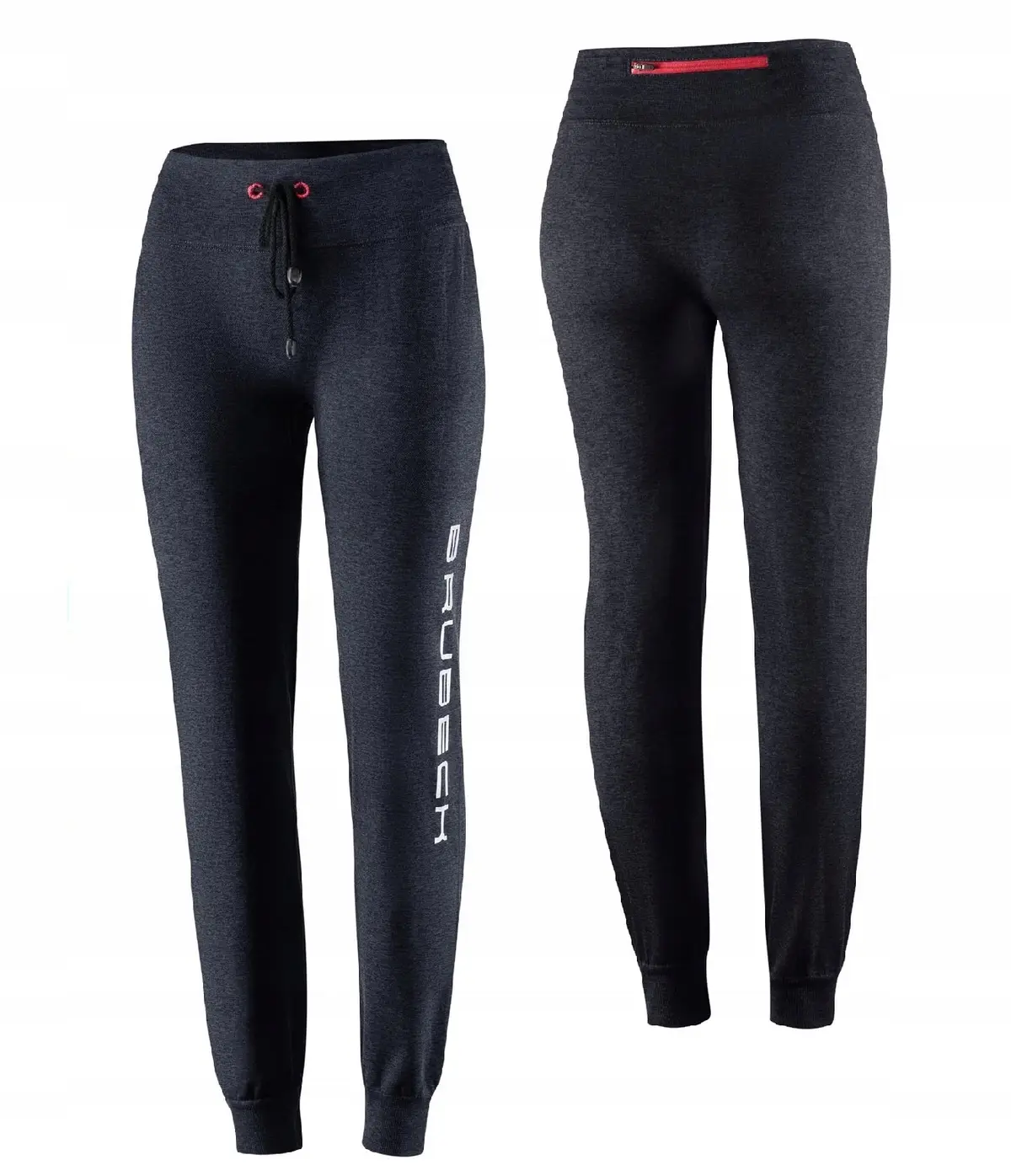 Damskie spodnie dresowe BRUBECK FUSION sportowe treningowe czarne - zdjęcie 3