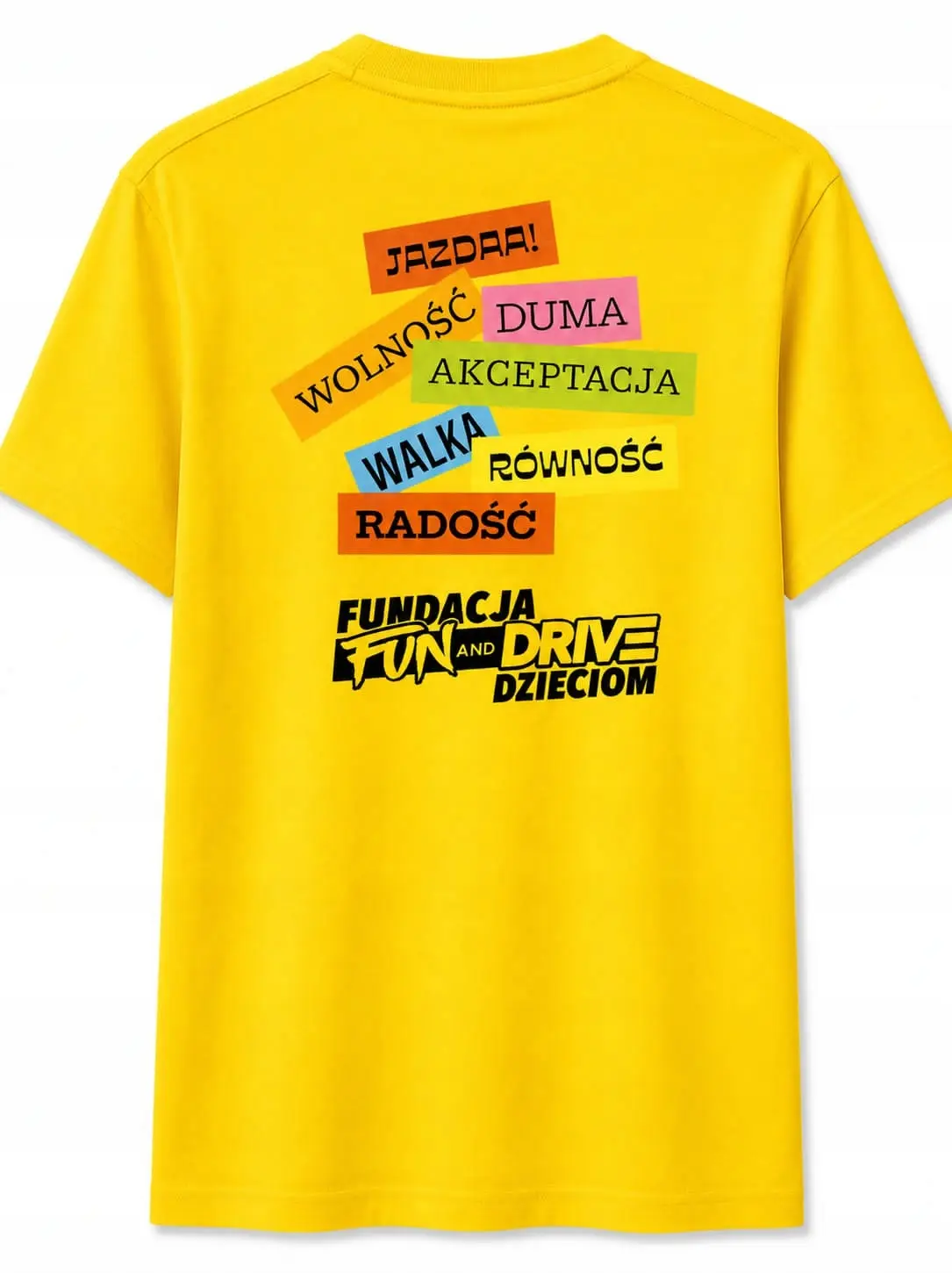 Żółta koszulka z krótkim rękawem unisex FUN AND DRIVE - zdjęcie 2